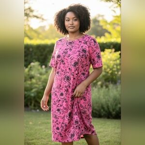 LuLaRoe Pink and Black Dress